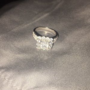 Silver Diamond Engagement Ring
